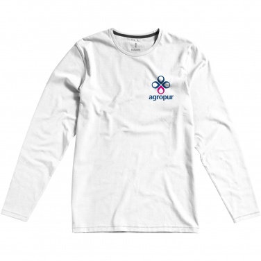 Logo trade corporate gifts image of: Ponoka long sleeve T-shirt, white