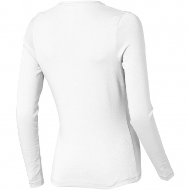 Logo trade promotional giveaways image of: Ponoka long sleeve ladies T-shirt, white