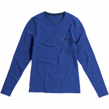 Logo trade advertising products image of: Ponoka long sleeve ladies T-shirt, blue