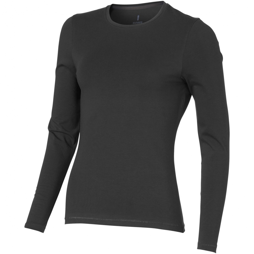 Logo trade promotional item photo of: Ponoka long sleeve ladies T-shirt, dark grey