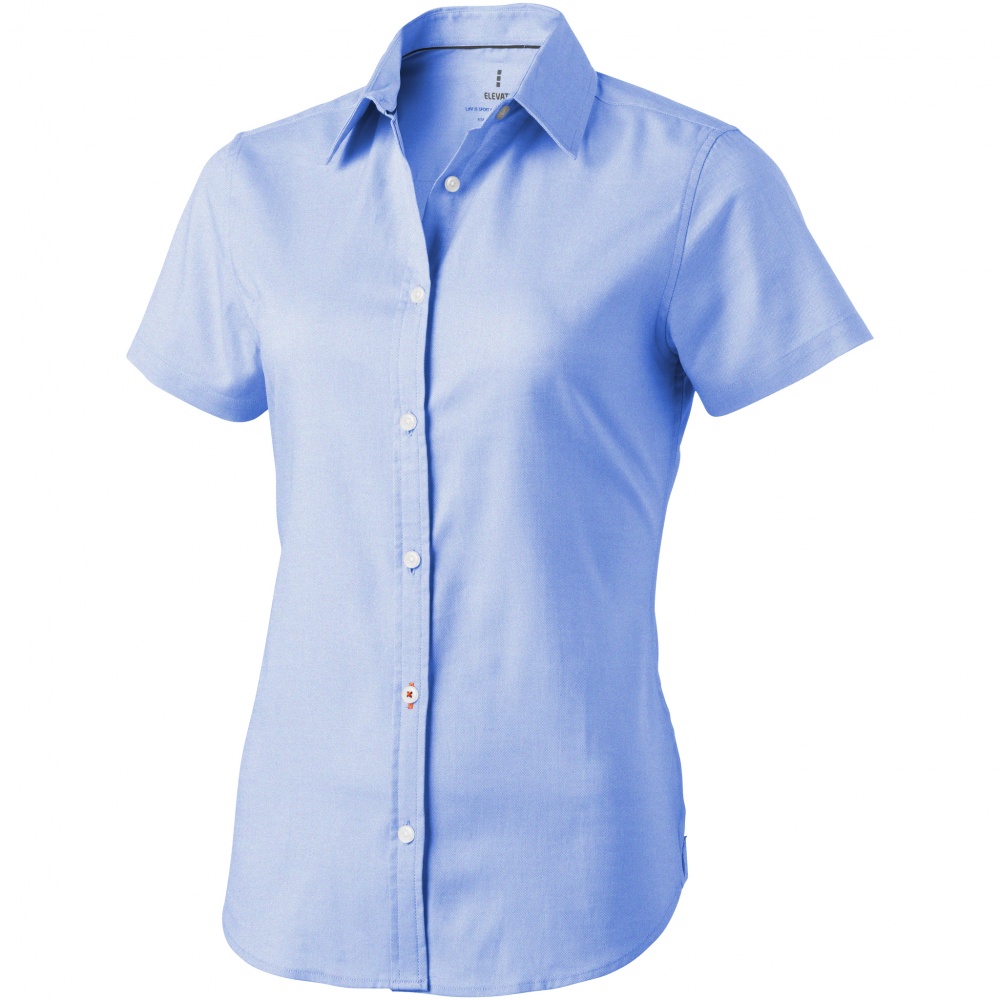 Logo trade promotional items image of: Manitoba short sleeve ladies shirt, light blue
