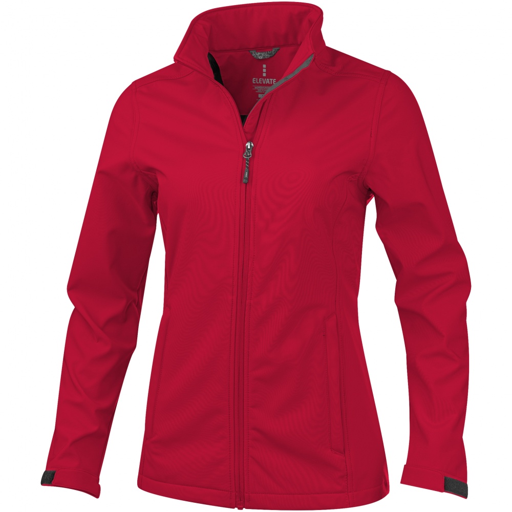 Logo trade promotional merchandise picture of: Maxson softshell ladies jacket, red