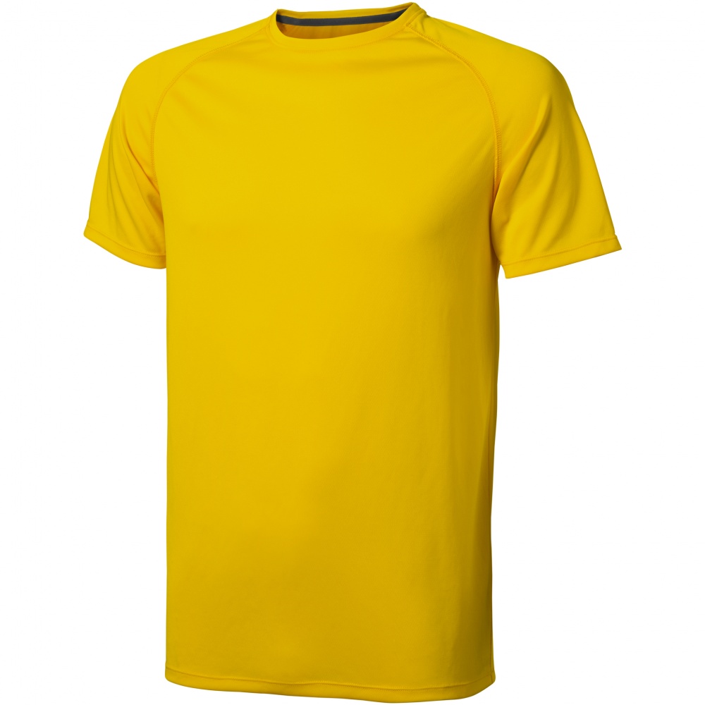 Logo trade promotional giveaways image of: Niagara short sleeve T-shirt, yellow