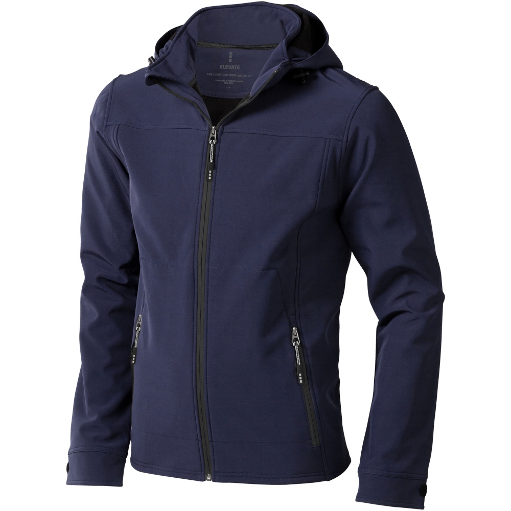 Logo trade business gifts image of: Langley softshell jacket, navy