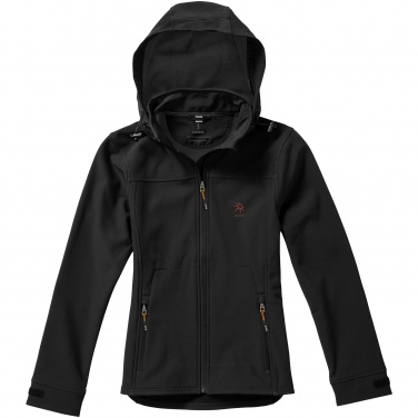 Logo trade promotional gifts picture of: Langley softshell ladies jacket, black