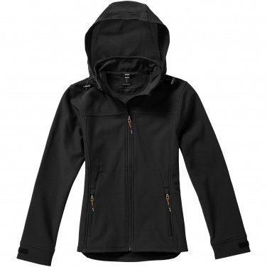 Logo trade promotional merchandise picture of: Langley softshell ladies jacket, black