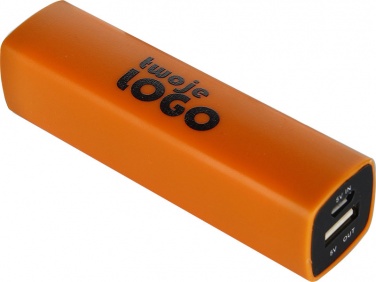 Logo trade promotional gift photo of: Powerbank 2200 mAh with USB port in a box, Orange