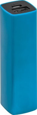 Logo trade promotional item photo of: Powerbank 2200 mAh with USB port in a box, Blue