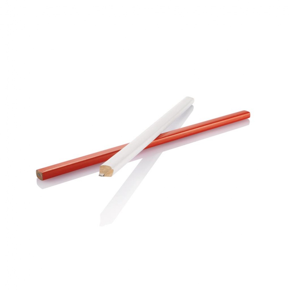 Logotrade promotional merchandise photo of: 25cm wooden carpenter pencil, white