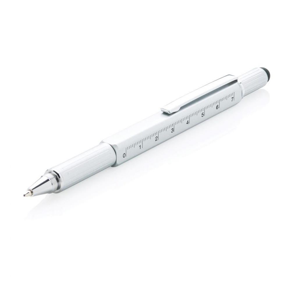 Logo trade promotional gifts image of: 5-in-1 toolpen, silver
