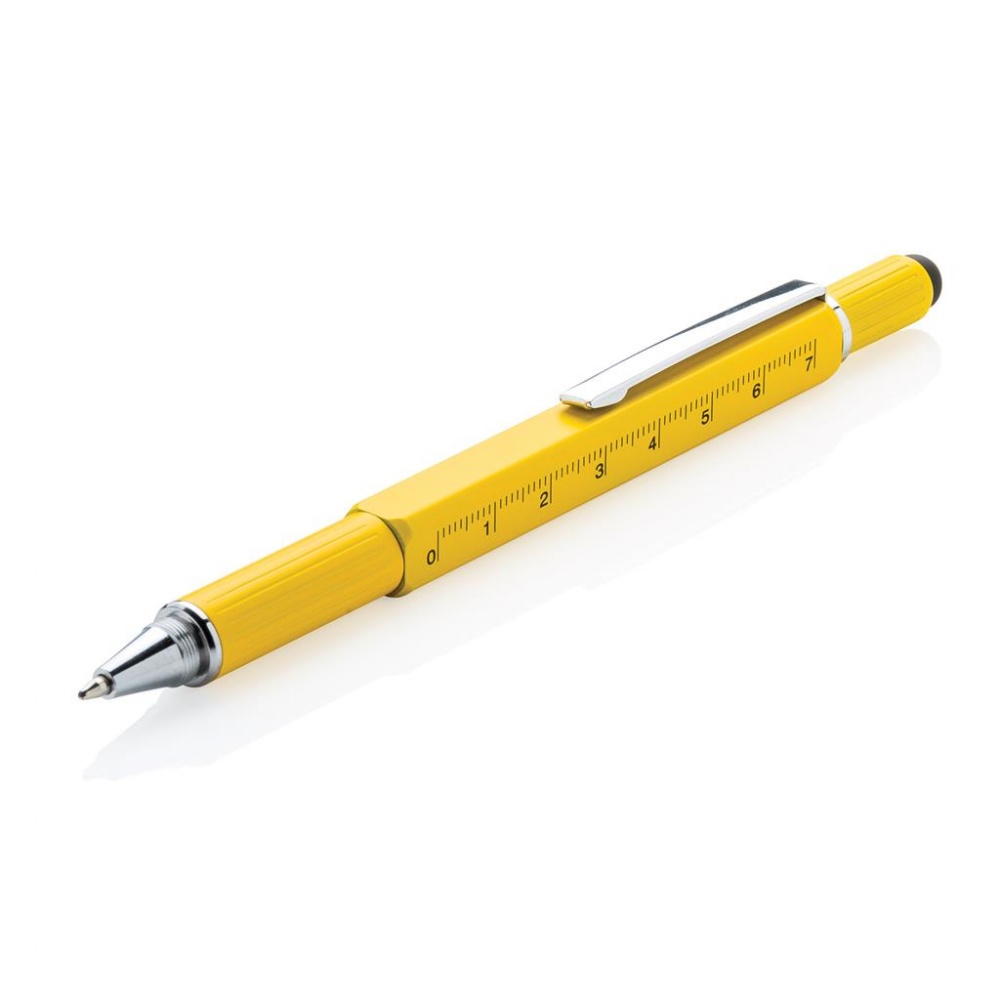 Logo trade promotional merchandise photo of: 5-in-1 toolpen, yellow