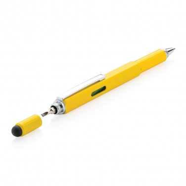 Logo trade promotional giveaways picture of: 5-in-1 toolpen, yellow