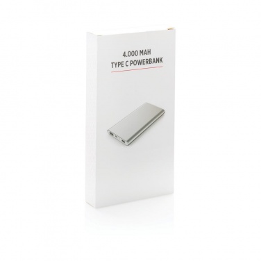 Logotrade promotional item image of: 4.000 mAh type C powerbank, silver