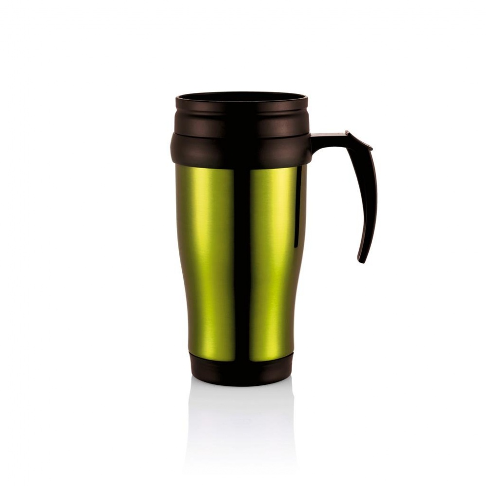 Logo trade promotional giveaways image of: Stainless steel mug, green