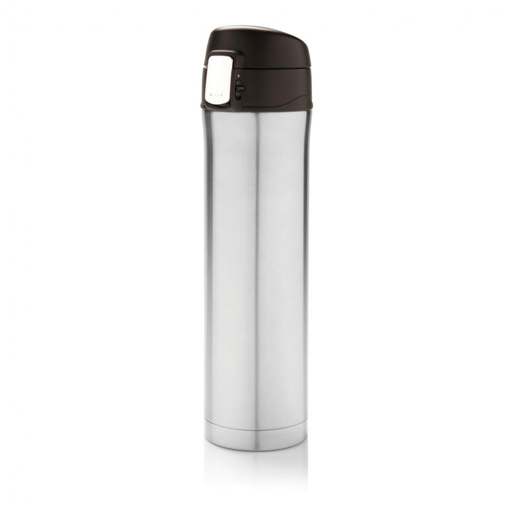 Logotrade corporate gift image of: Easy lock vacuum flask, silver/black