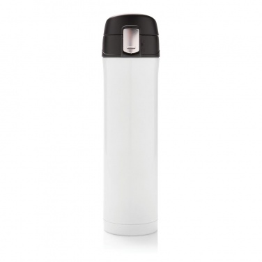 Logo trade advertising products picture of: Easy lock vacuum flask, white/black