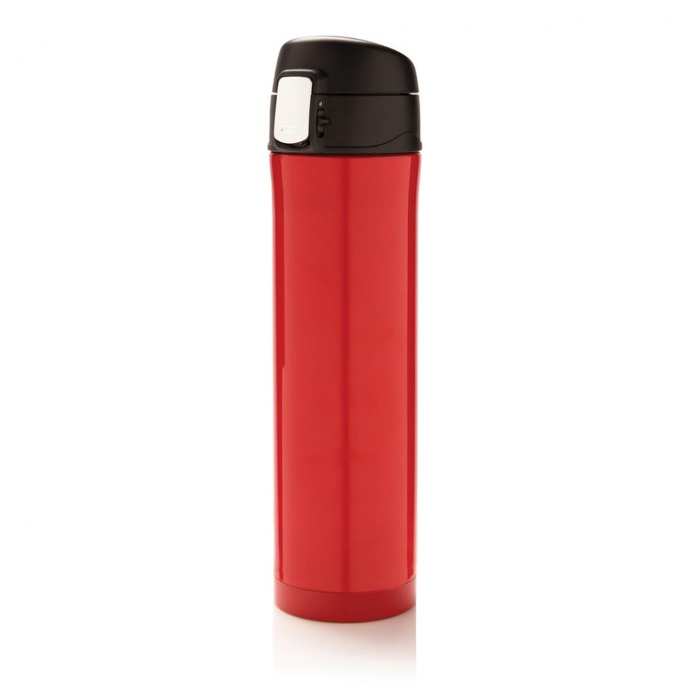 Logo trade corporate gifts picture of: Easy lock vacuum flask, red/black