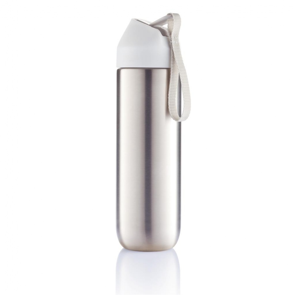 Logo trade promotional products image of: Neva water bottle metal 500ml, white