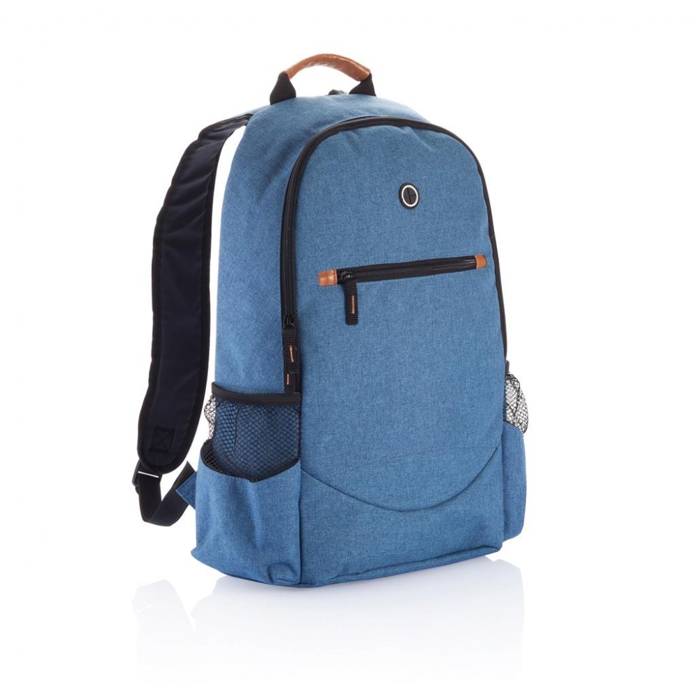 Logo trade promotional gifts image of: Fashion duo tone backpack, blue