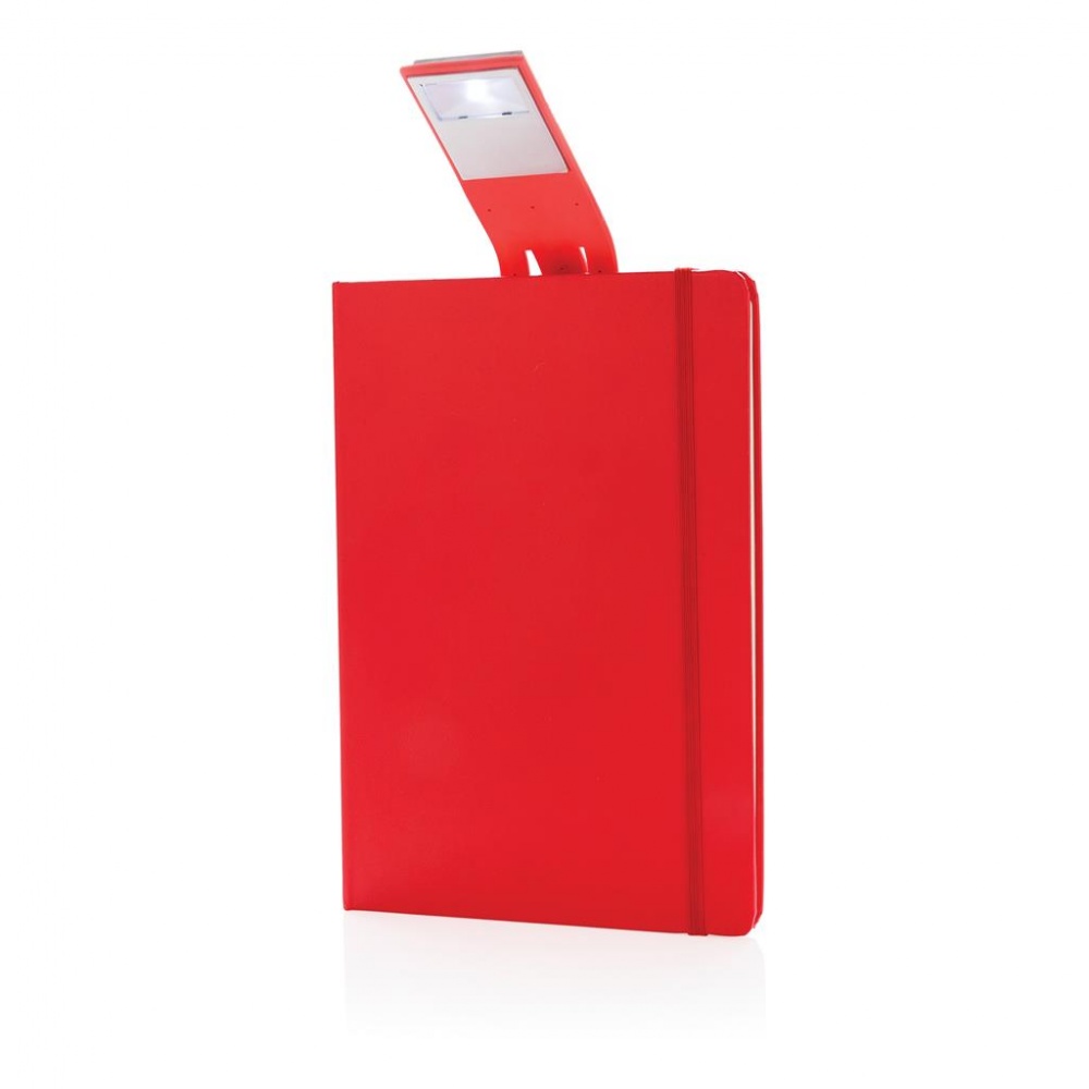 Logotrade promotional gift image of: A5 Notebook & LED bookmark, red