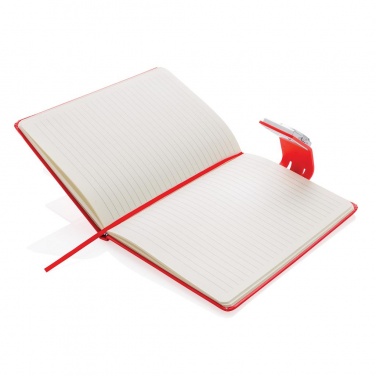 Logotrade promotional item image of: A5 Notebook & LED bookmark, red