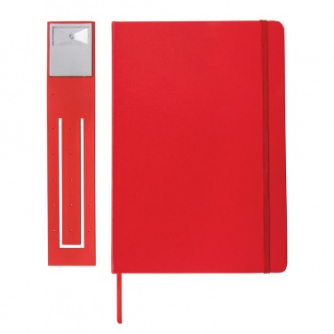 Logotrade business gift image of: A5 Notebook & LED bookmark, red