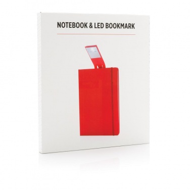Logo trade promotional merchandise photo of: A5 Notebook & LED bookmark, red
