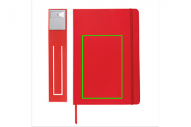 Logo trade promotional items image of: A5 Notebook & LED bookmark, red