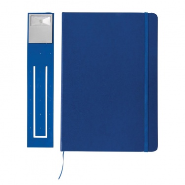 Logotrade promotional giveaways photo of: A5 Notebook & LED bookmark, blue
