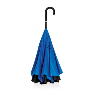 Logo trade promotional giveaway photo of: 23" Xindao  manual reversible umbrella, black-blue