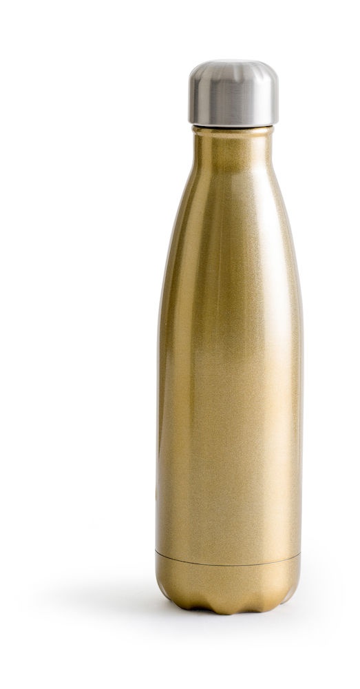Logo trade promotional gift photo of: Steel water bottle, gold-coloured