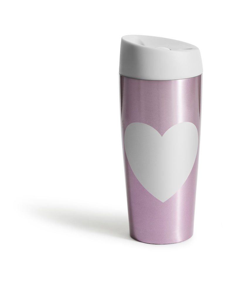 Logotrade advertising product image of: Car mug with lockable pressure function 400 ml heart, pink