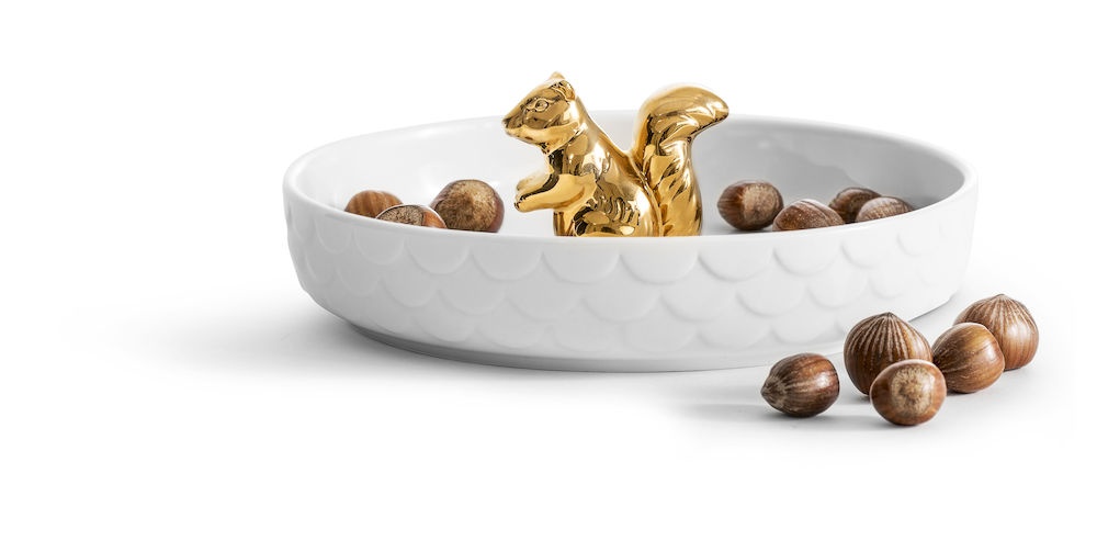 Logo trade business gifts image of: Squirrel serving bowl, gold-colour Ø 19 cm