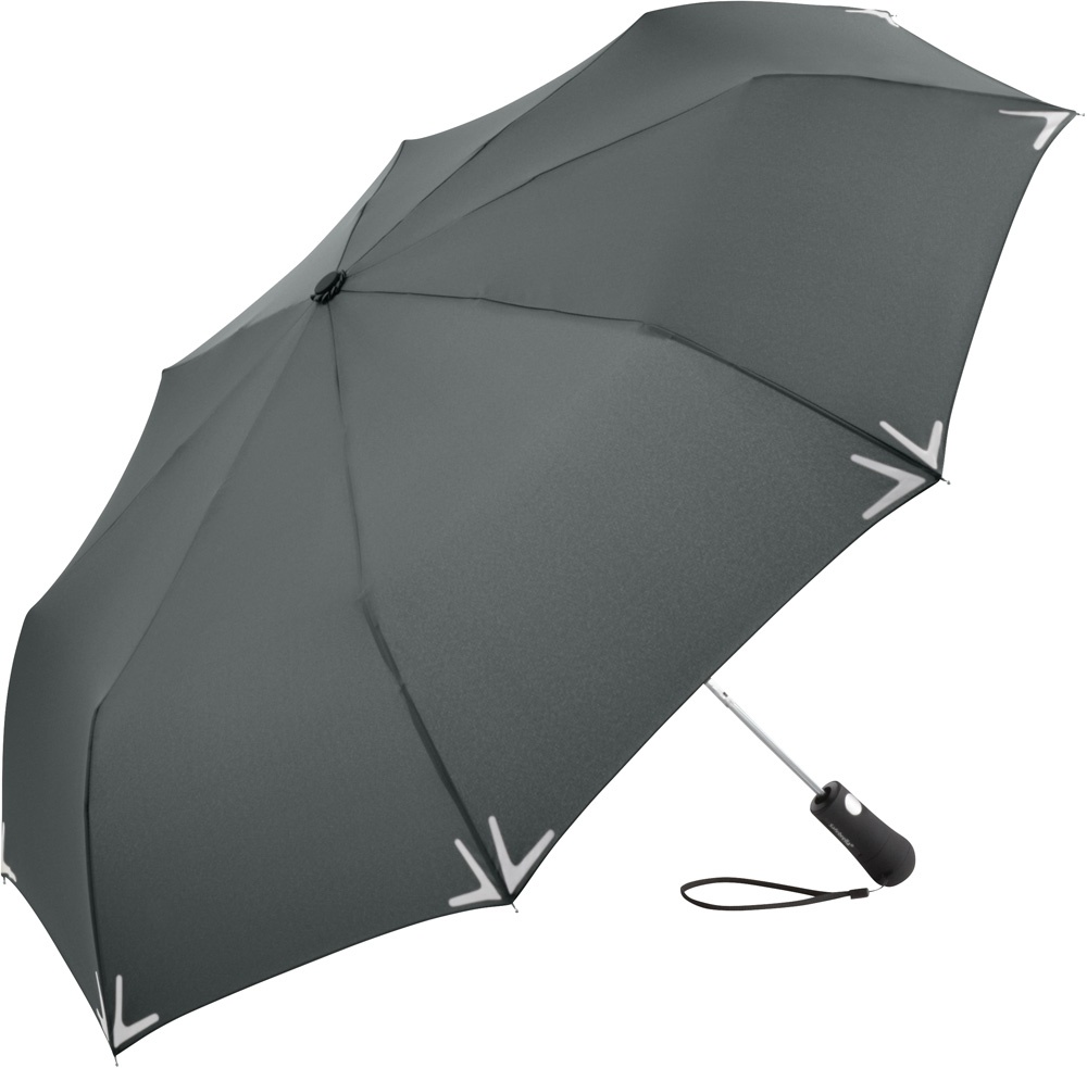 Logo trade corporate gifts picture of: AC mini umbrella Safebrella® LED 5571, Grey