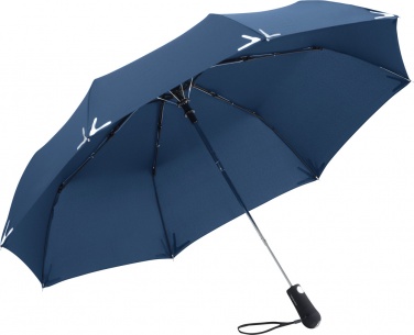 Logo trade business gift photo of: AC mini umbrella Safebrella® LED 5571, Blue