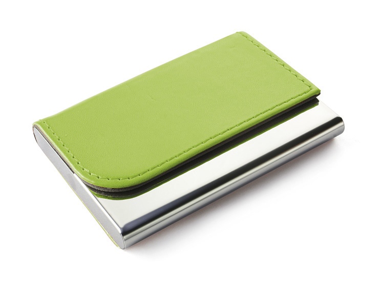 Logo trade corporate gift photo of: Business card holder TIVAT, Green