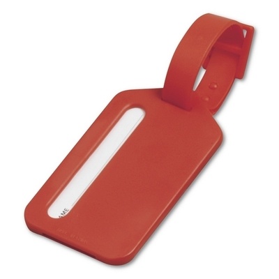 Logo trade promotional items image of: Luggage tag, Red