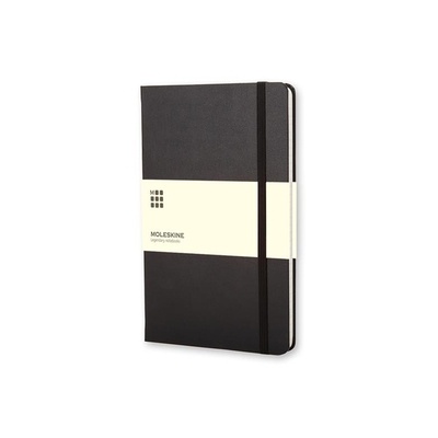 Logo trade promotional item photo of: Moleskine large notebook, lined pages, hard cover, black