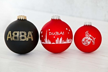 Logo trade corporate gift photo of: Christmas ball with 1 color logo, 8 cm