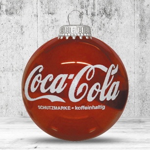 Logo trade business gifts image of: Christmas ball with 1 color logo, 8 cm