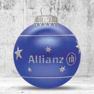 Logo trade promotional giveaway photo of: Christmas ball with 1 color logo, 8 cm