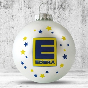 Logo trade promotional giveaway photo of: Christmas ball with 4-5 color logo 8 cm