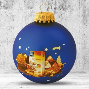 Logo trade promotional item photo of: Christmas ball with 4-5 color logo 8 cm