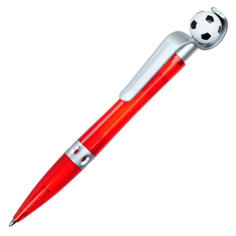 Logo trade promotional merchandise picture of: Kick ballpen for Fans, red