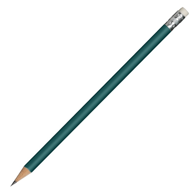 Logo trade promotional giveaways picture of: Wooden pencil, dark green