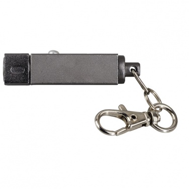 Logo trade promotional merchandise image of: Muscle LED torch keyring, graphite