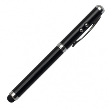 Logo trade promotional item photo of: Supreme ballpen with laser pointer - 4 in 1, black