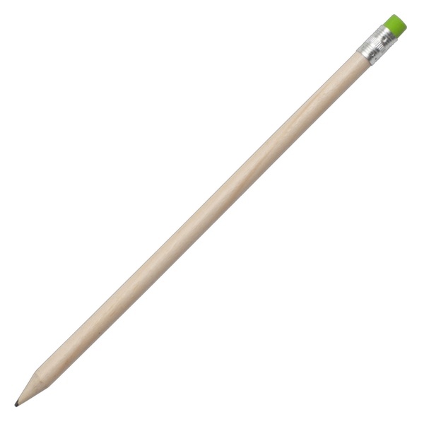Logo trade business gifts image of: Wooden pencil, green/ecru
