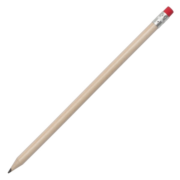 Logo trade promotional gift photo of: Wooden pencil, red/ecru