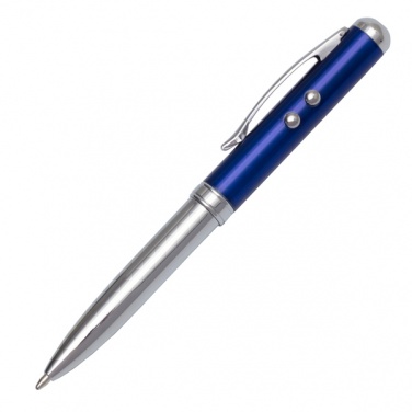 Logo trade promotional merchandise picture of: Supreme ballpen with laser pointer - 4 in 1, blue